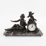 Bronze pendule decorated with an allegory, signed Auguste Moreau