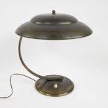 Art Deco Bauhaus desk lamp in brass in the style of Hillebrand, 1930s