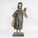 18th century statue of a Saint, original polychrome, Spanish or South America