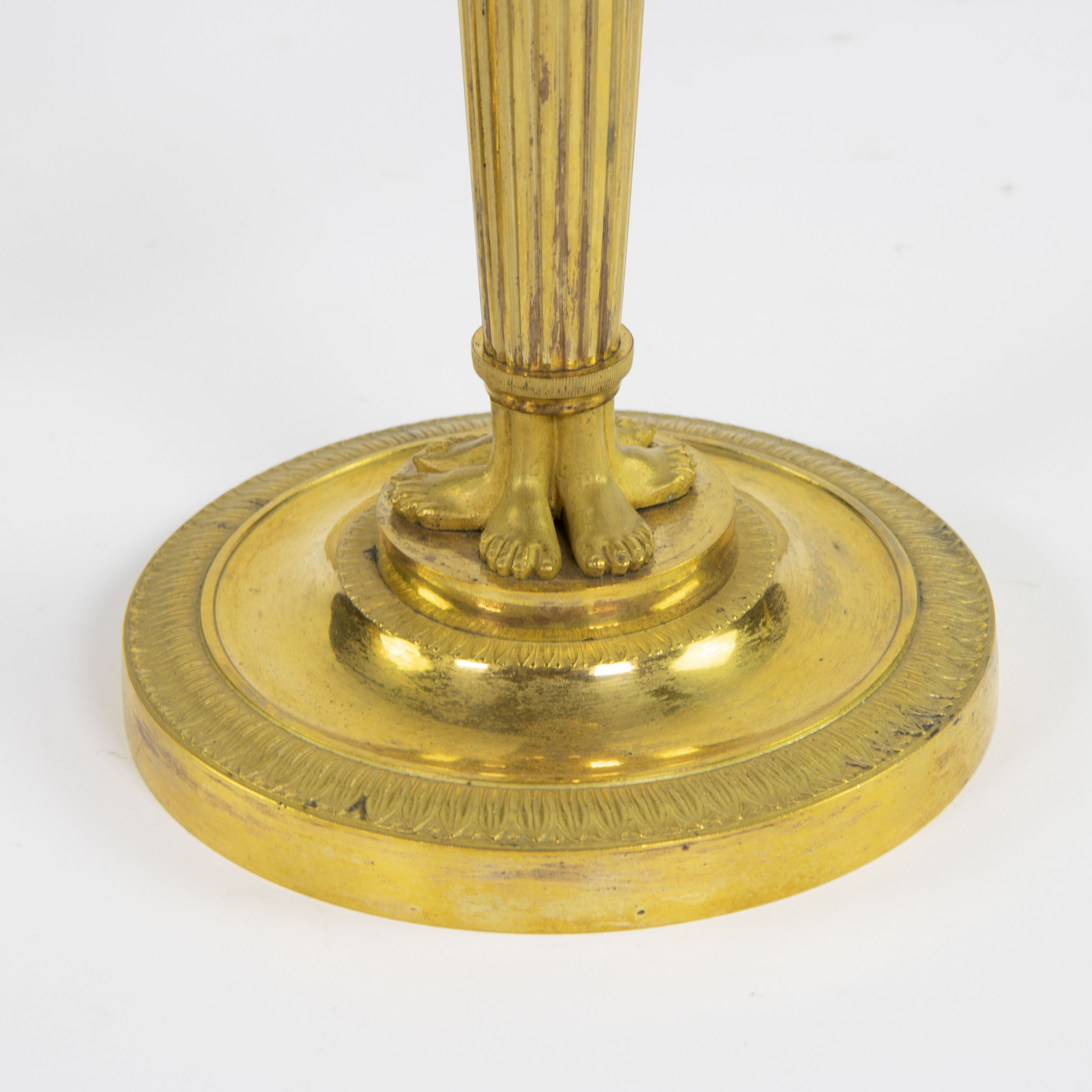 Pair of fire-gilded Empire candlesticks - Image 3 of 6