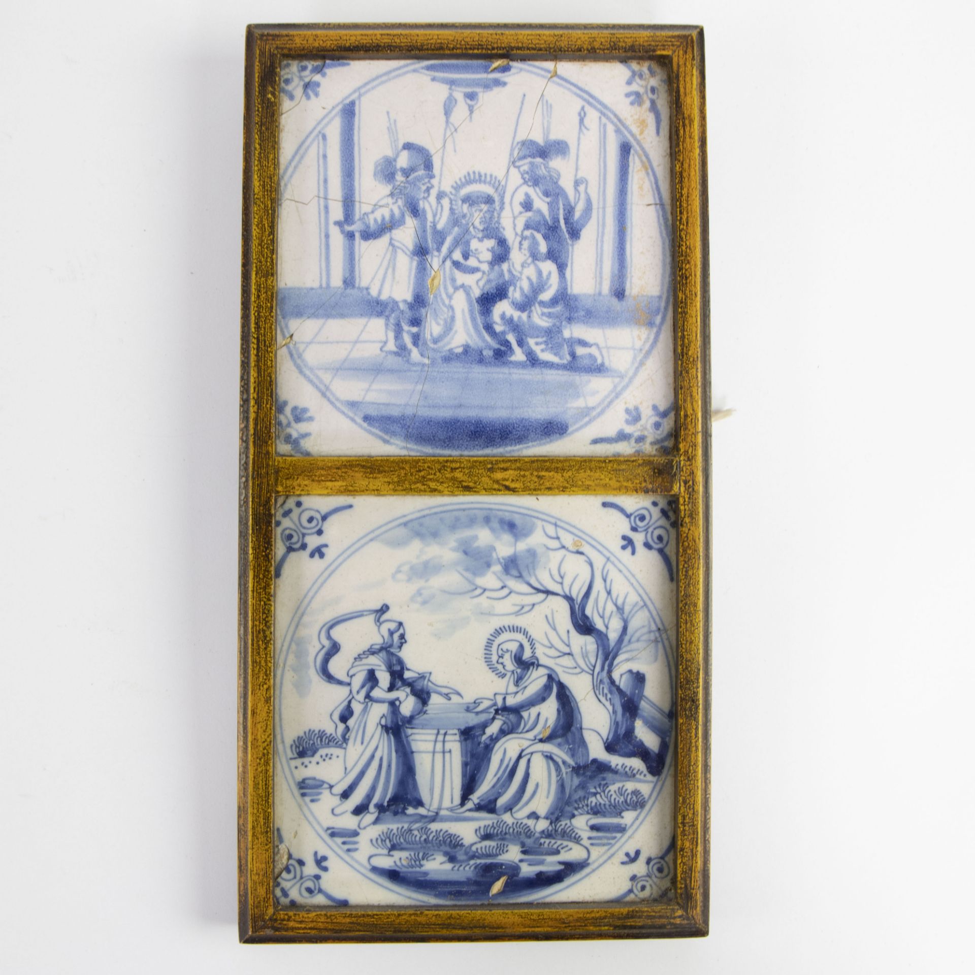 Lot of Delft blue and white and manganese tiles, 18/19th C. - Bild 2 aus 3