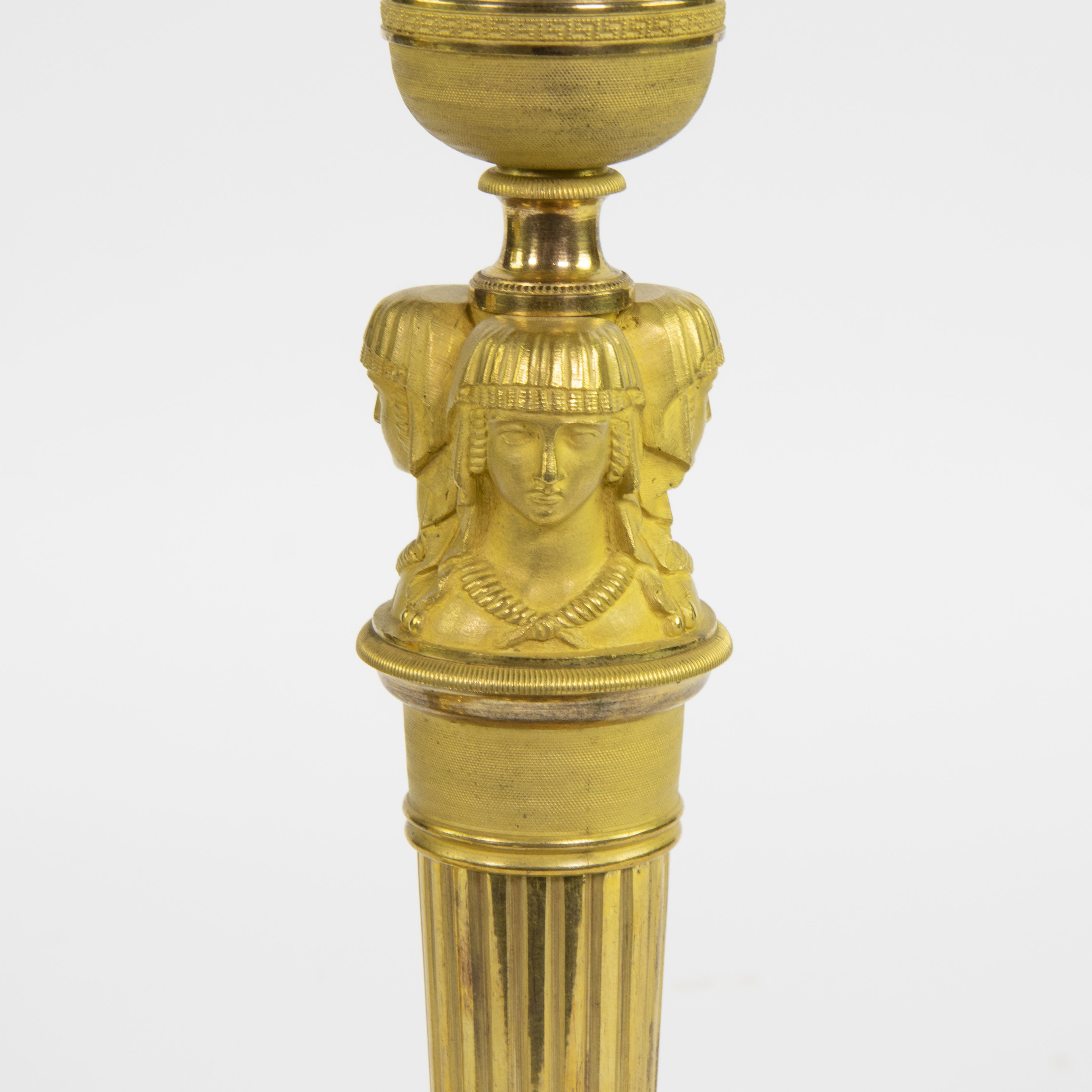 Pair of fire-gilded Empire candlesticks - Image 2 of 6