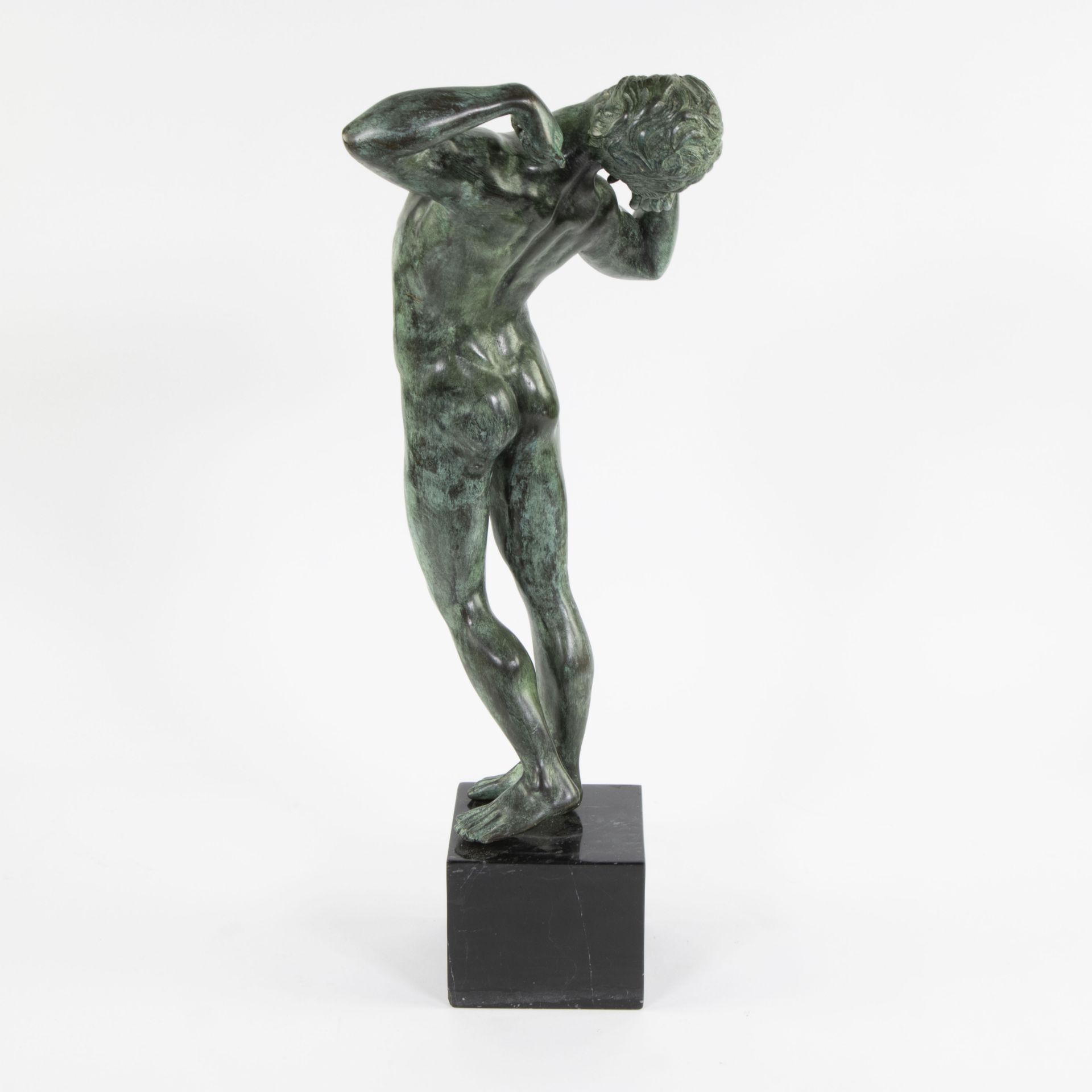 Art Deco green patinated bronze of a dancer - Bild 3 aus 5