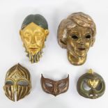 Collection of 5 masks signed by Pascal Yang