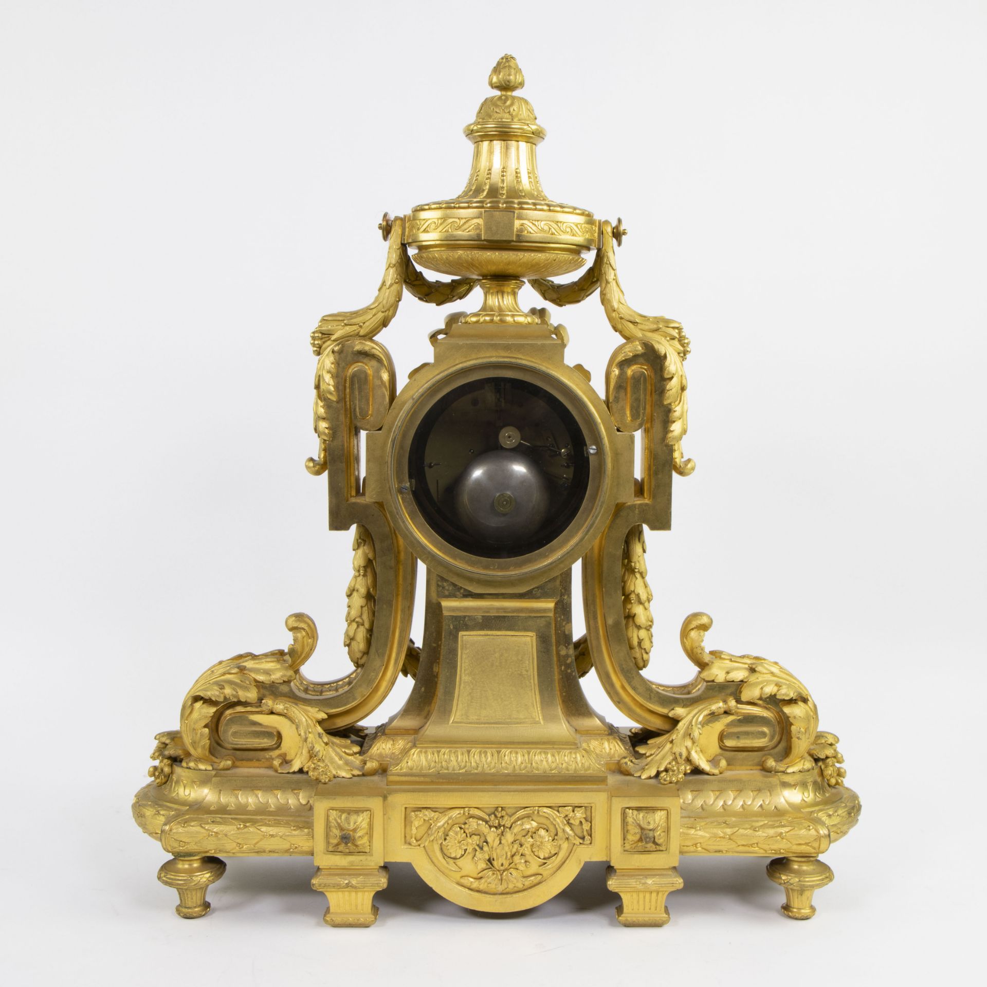 Mantel clock and candlesticks style Louis XV in gilded bronze Napoleon III period "Oudin in Marseill - Bild 5 aus 11