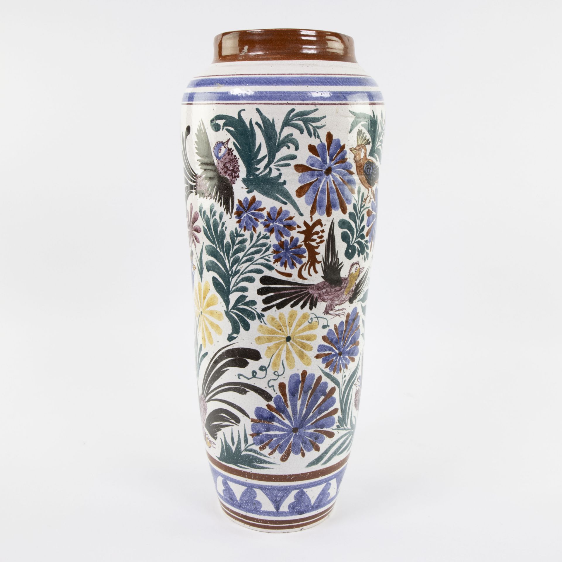 Joost Marechal, Kerammar Brugge - Large ceramic vase with floral decor - Bild 4 aus 7