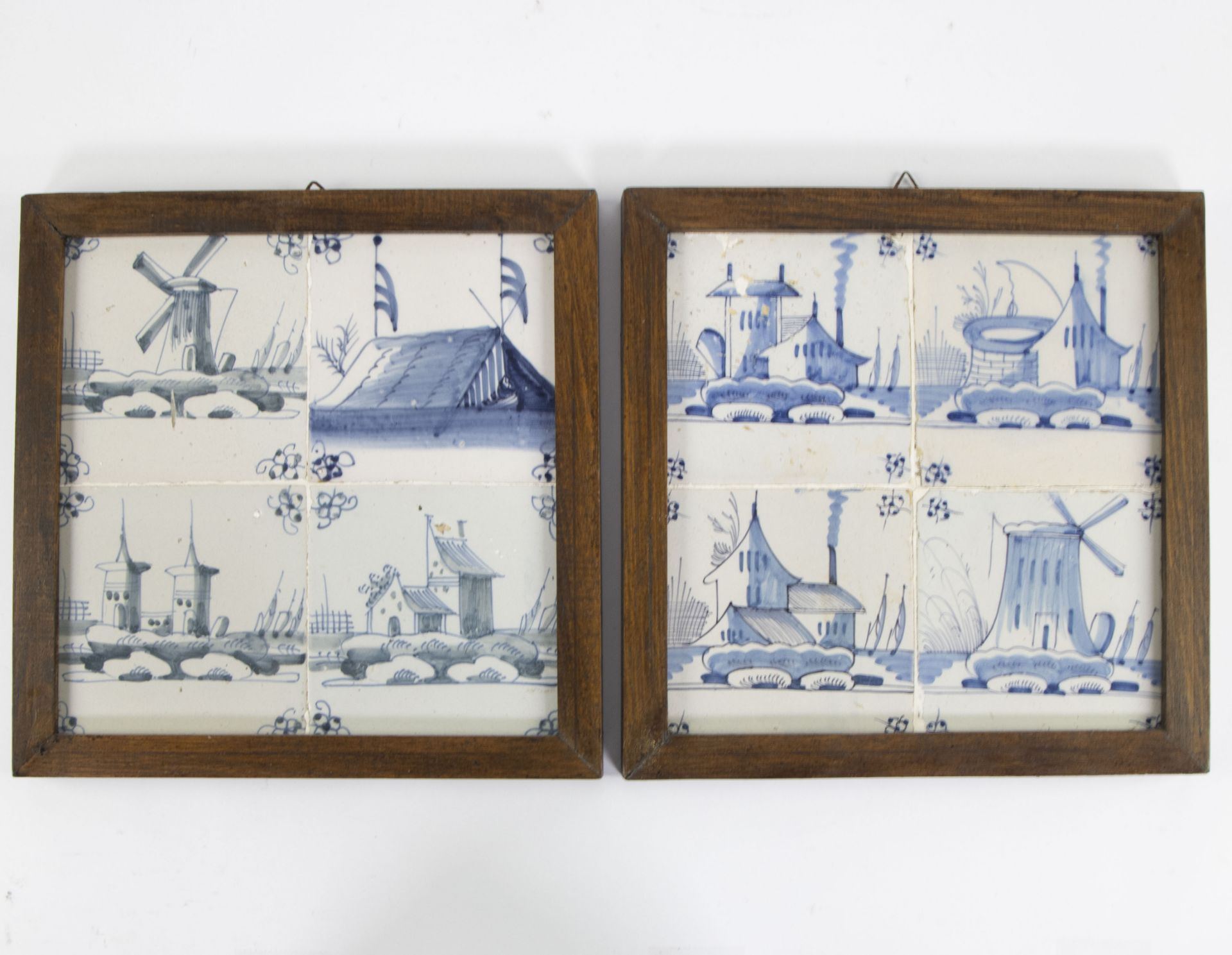 Lot of Delft blue and white tiles, 18/19th C.