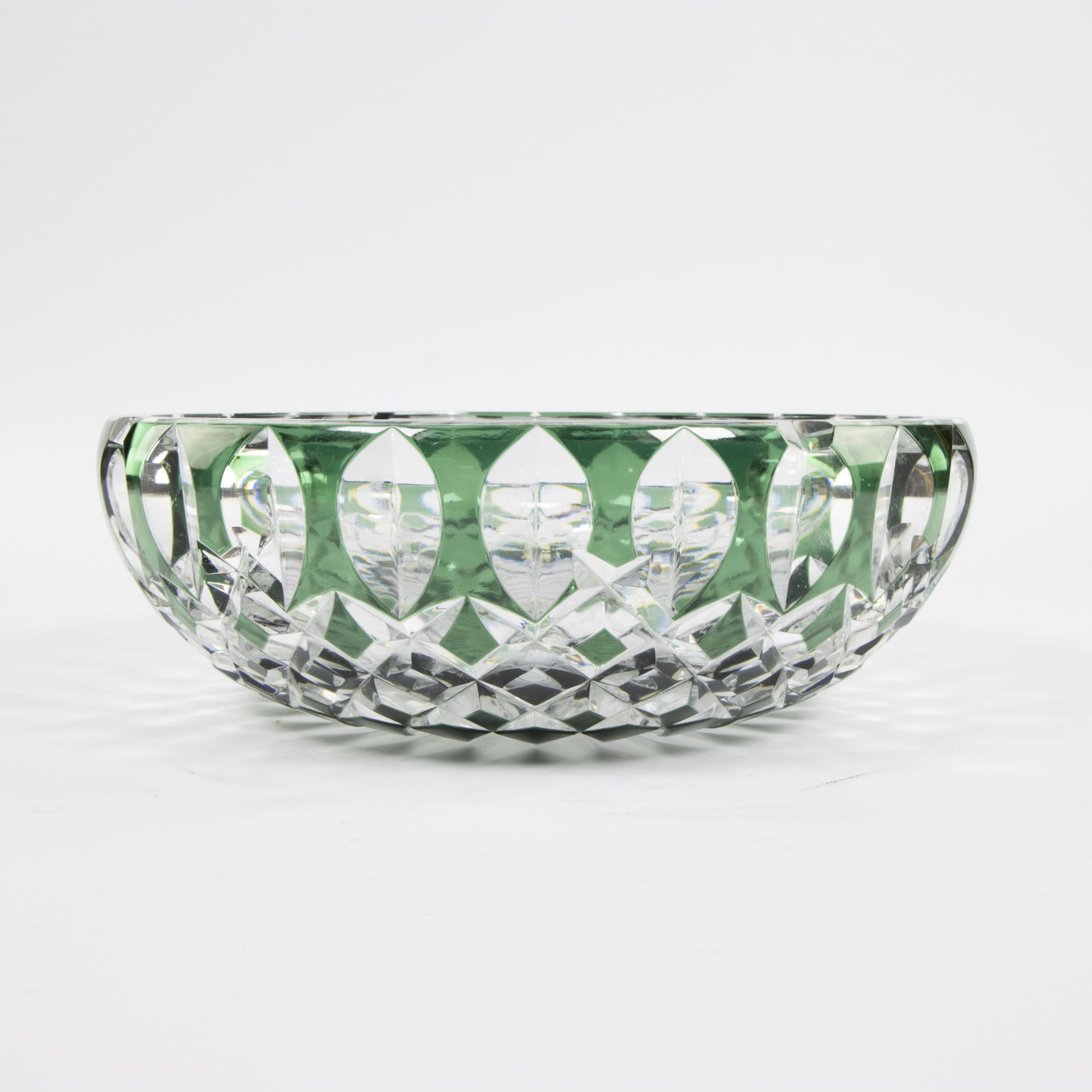 Val Saint Lambert double cut green crystal bowl - Bild 4 aus 7