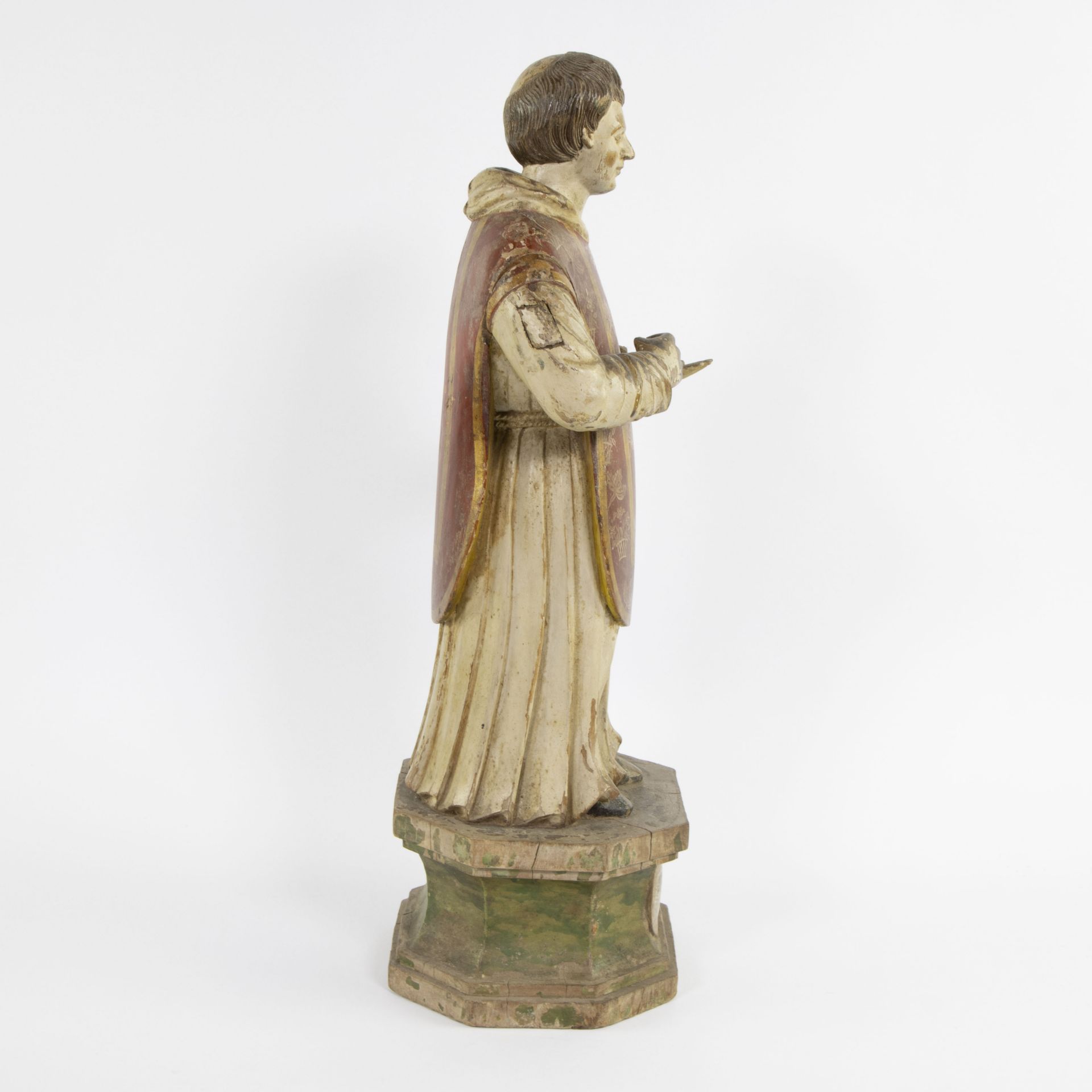 Wooden statue of a Saint with original polychrome 18th century - Bild 4 aus 4