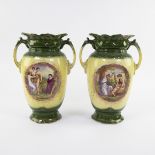 A pair earthenware vases Alton Towers Handcraft Pottery England, marked Alton Art Ware