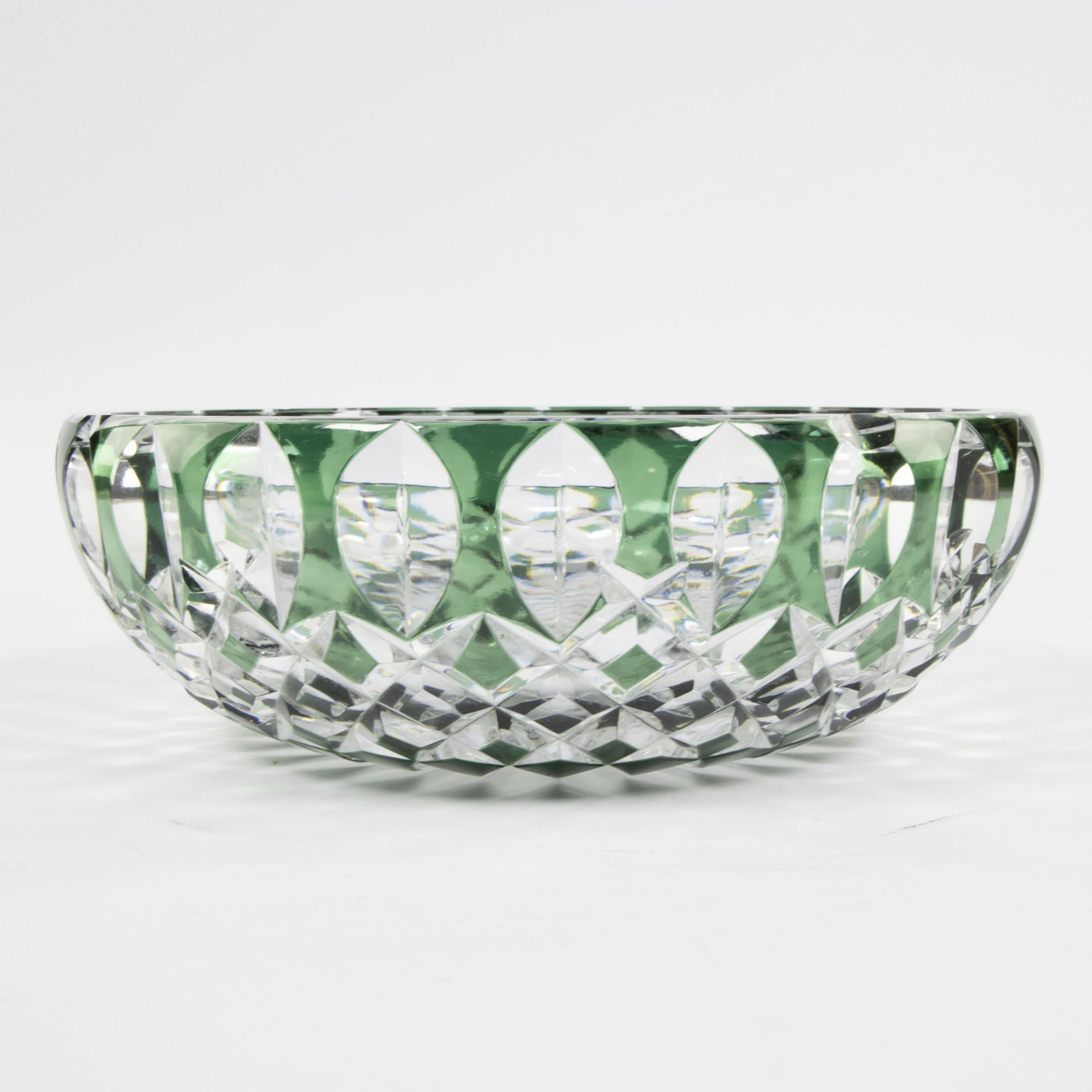 Val Saint Lambert double cut green crystal bowl - Bild 3 aus 7