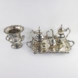 Silver plated coffee and tea set + ice bucket FB Rogers Silver co