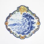 Delft plaque Porceleyne Fles J. Visser, Marked JV. 19th century