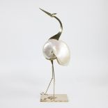 Gabriella Binazzi design gold plated crane with sea shell body