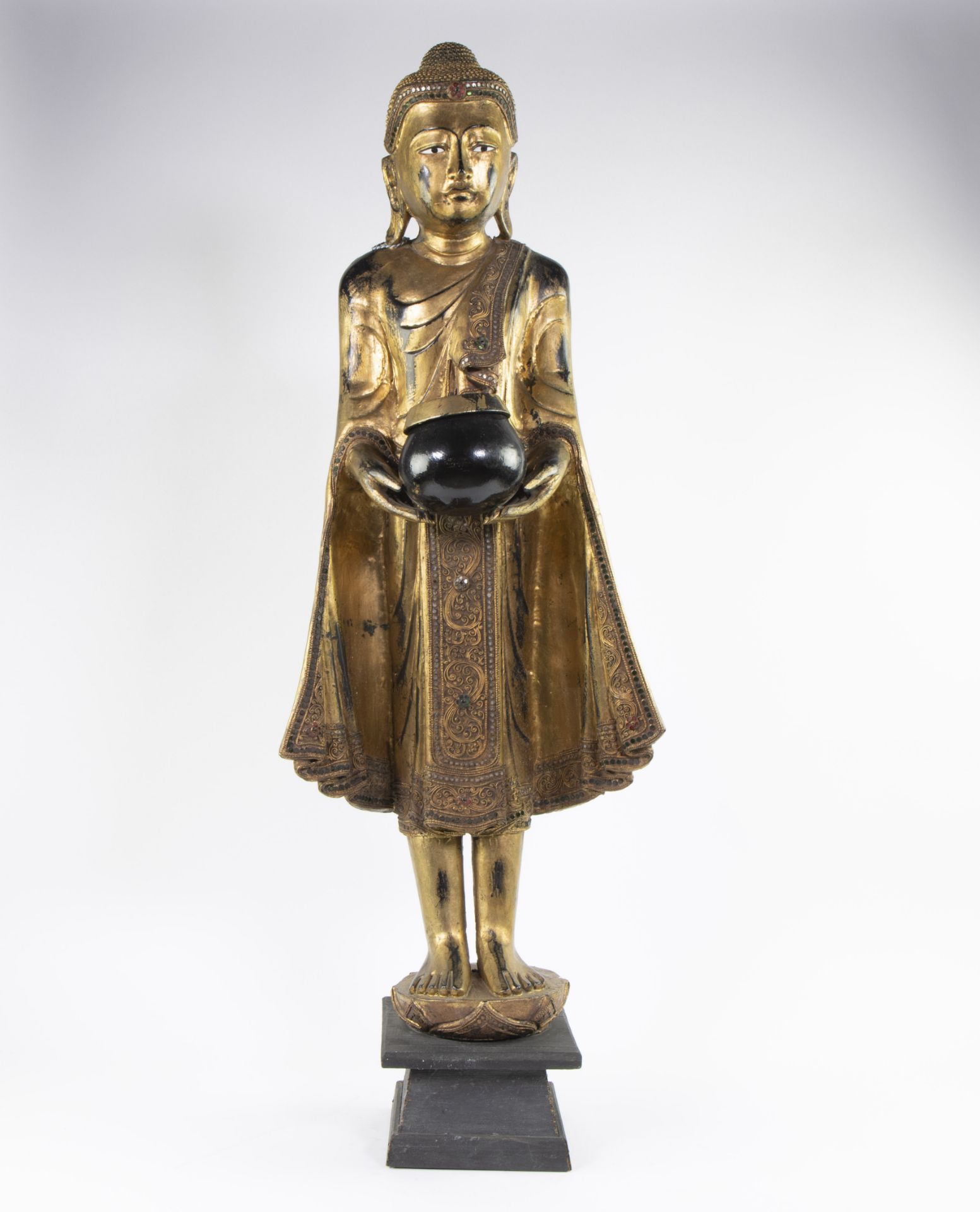 Large gilded wooden Buddha