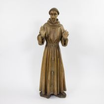 Wooden father with robe, Flemish 19th century