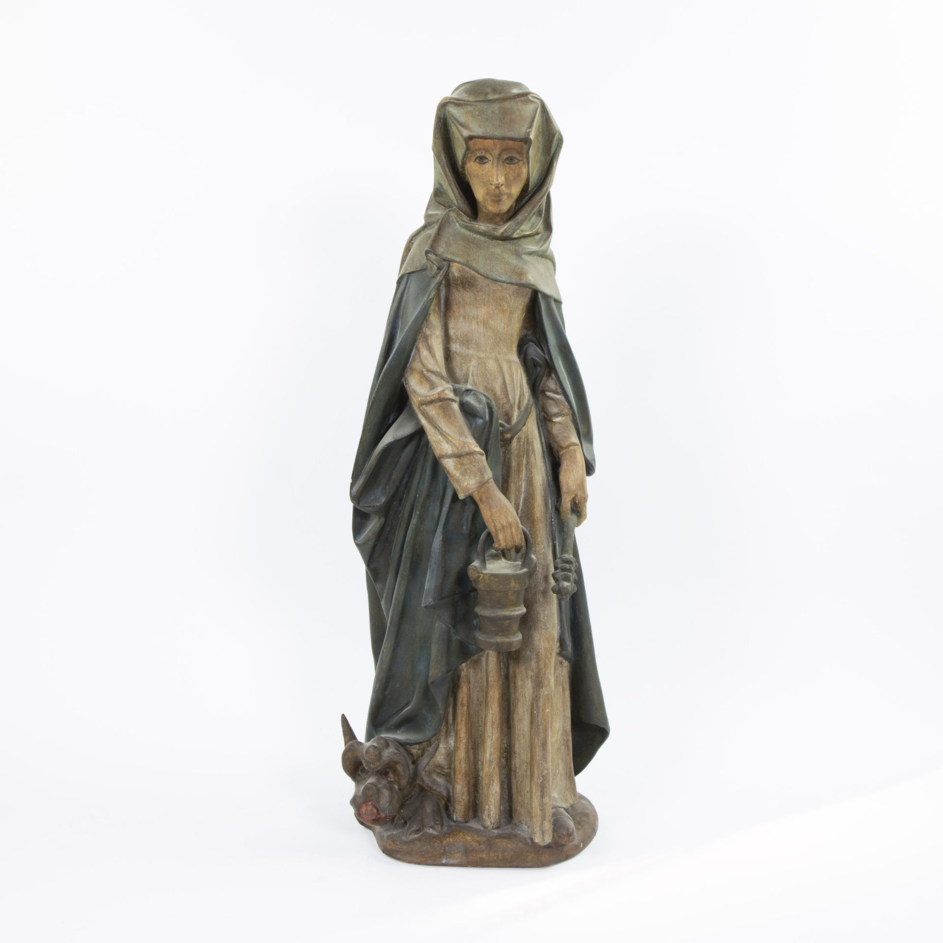 Saint Martha patinated plaster 19th century