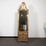 Louis Philippe standing mirror gilded and decorated with garlands