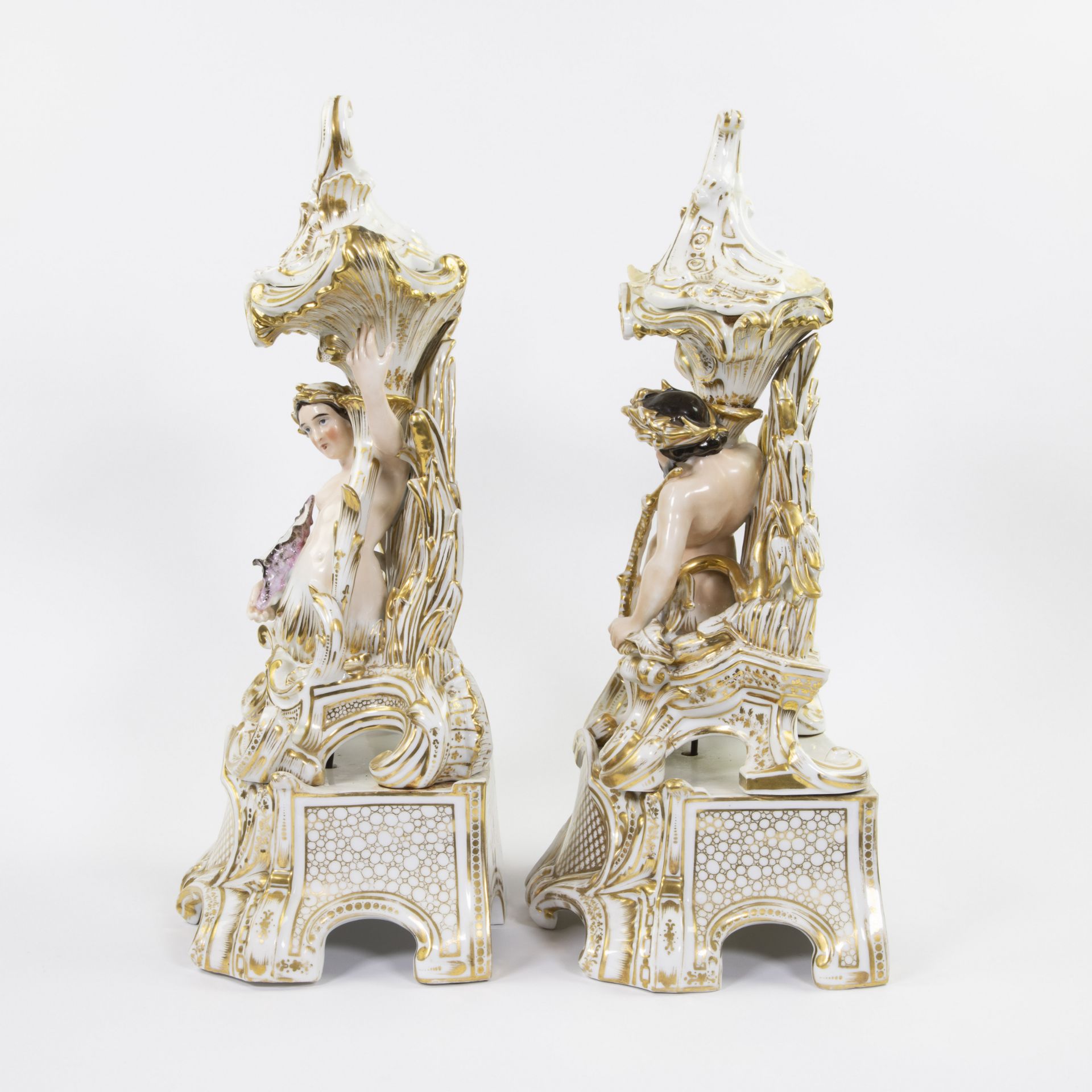 Pair of Vieux Paris porcelain statues Neptune and Amphitrite - Bild 2 aus 5