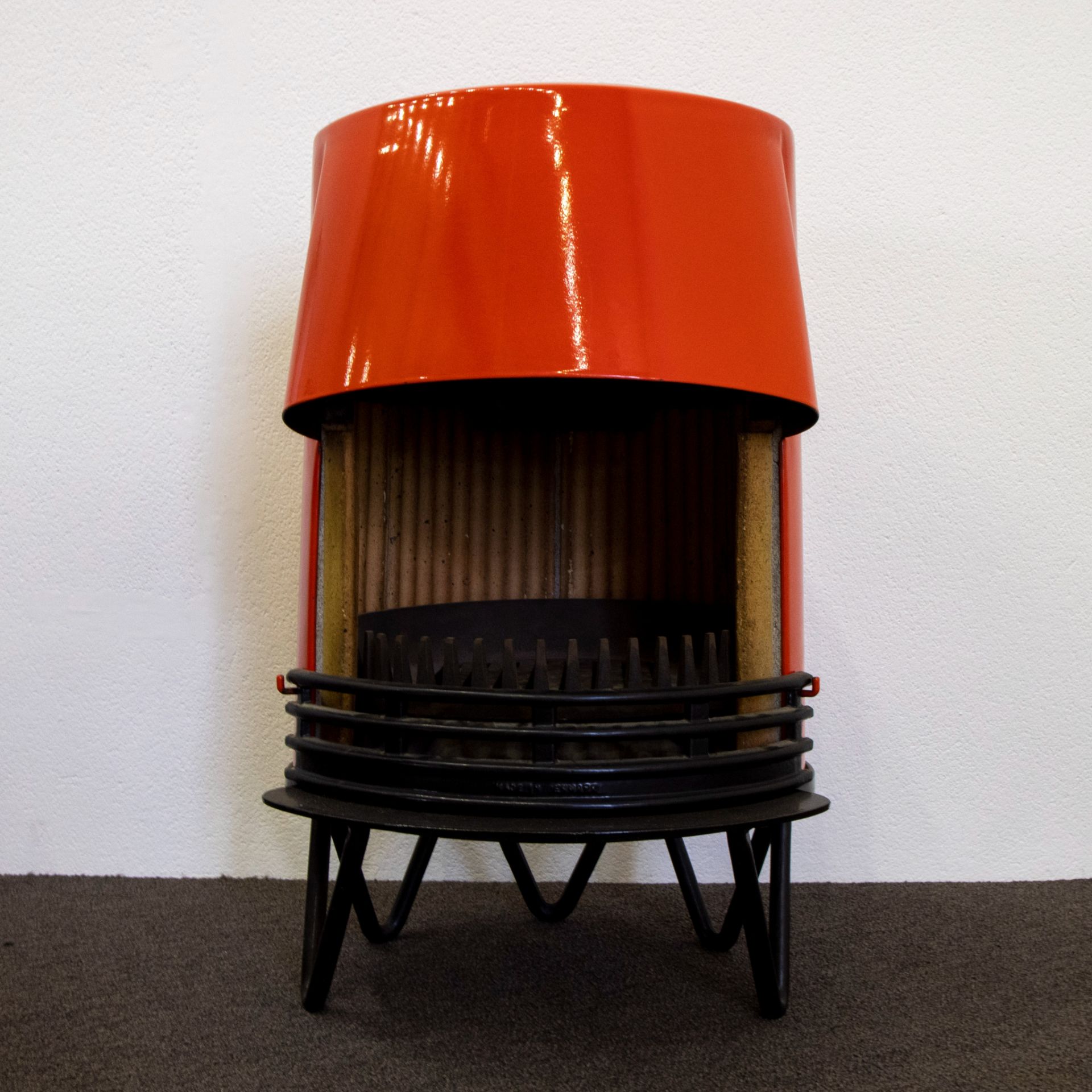 Danish vintage enamelled wood stove from the 60s