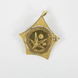 Pendant with gold coin World Exhibition Brussels 1958 (gold 17.8 grams)