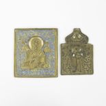 Collection of 2 Russian travel icons 19th century