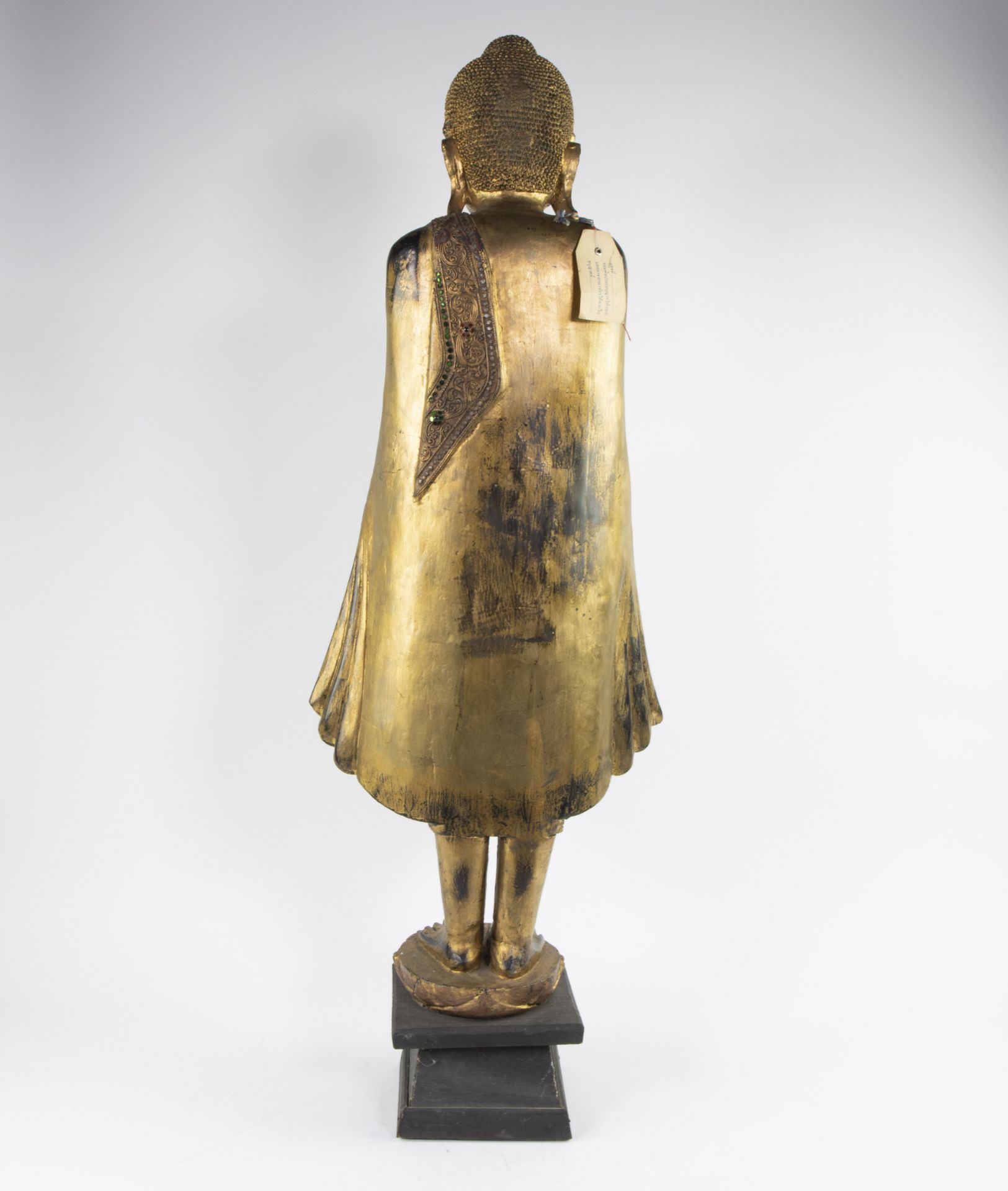 Large gilded wooden Buddha - Bild 3 aus 4
