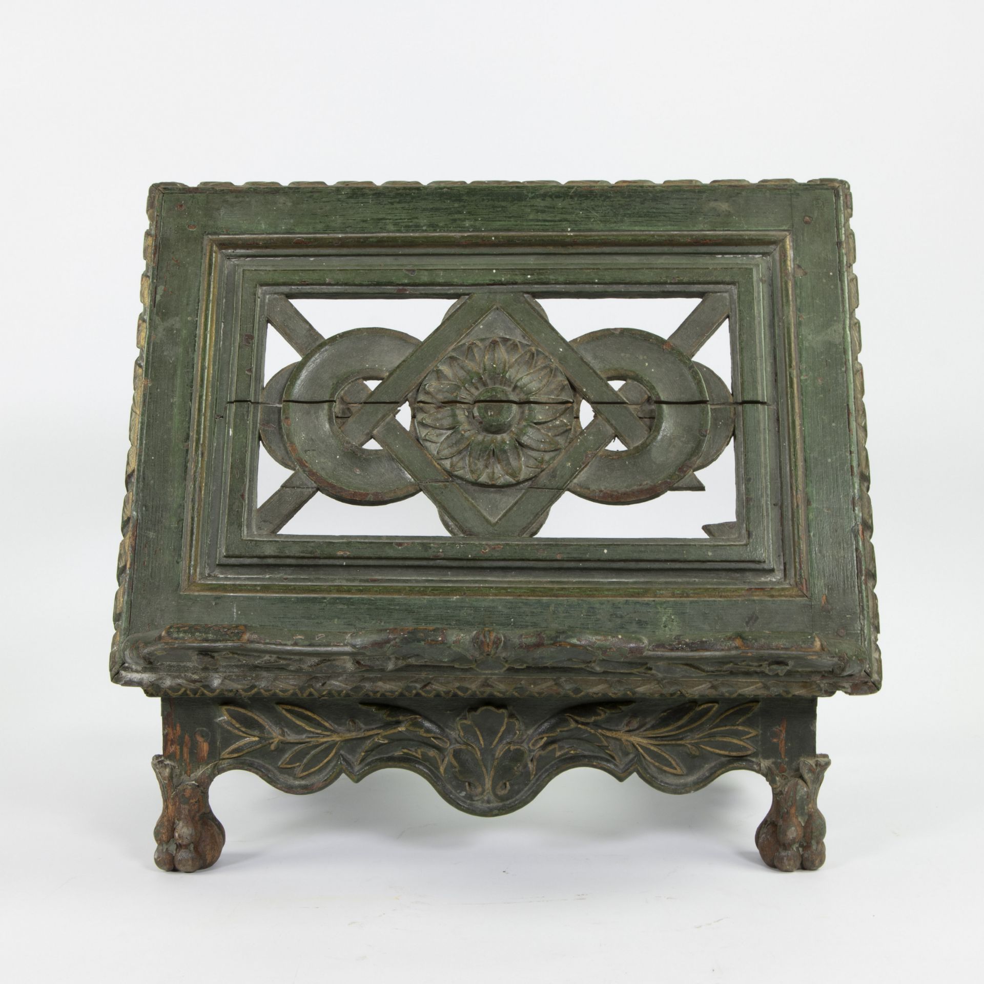 Green patinated folding lectern - Image 2 of 5