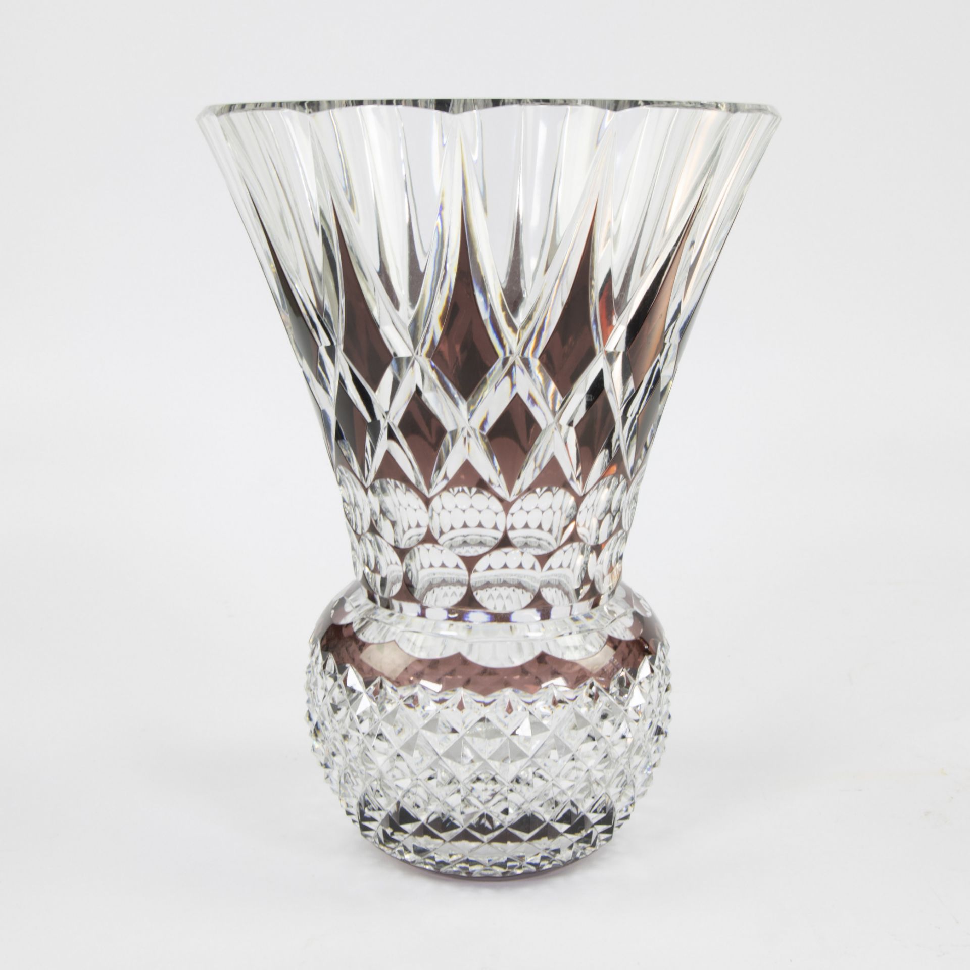 Val Saint Lambert brown crystal vase, Charles Graffart 1956, signed on the bottom - Bild 3 aus 5