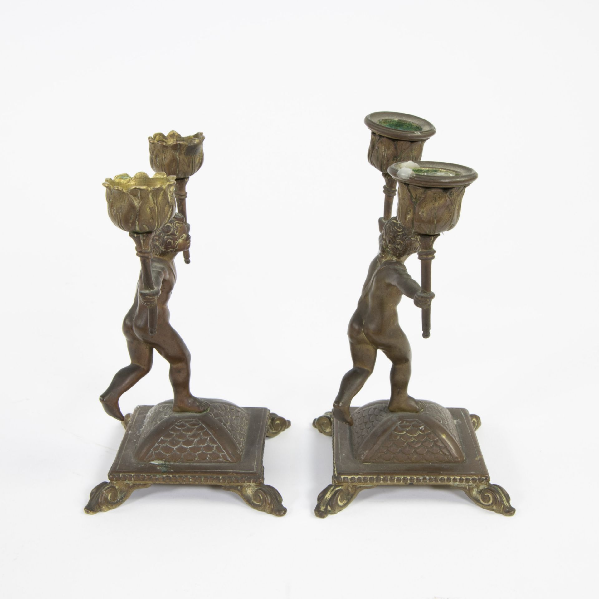 Pair of bronze blackamoor candlesticks - Bild 4 aus 4