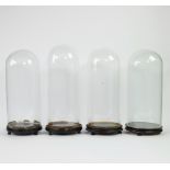 Lot of 4 large glass domes