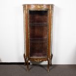 Display cabinet with bronze decoration and marble top, Louis XV style