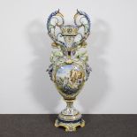 A large and exceptional Italian ornamental majolica vase Italy, 19th century