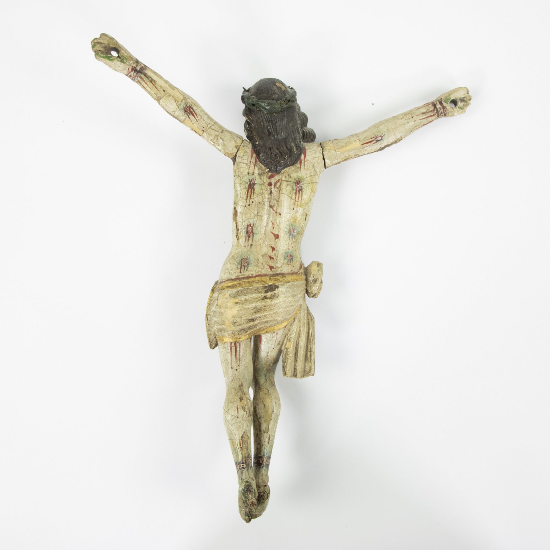 Corpuses 18th polychrome wood, loincloth with gold leaf and 18th polychrome wood Portugal - Bild 4 aus 6