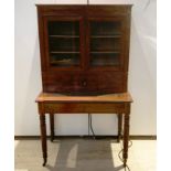 Ladies' secretary with extendable writing top and display case, Louis Philippe
