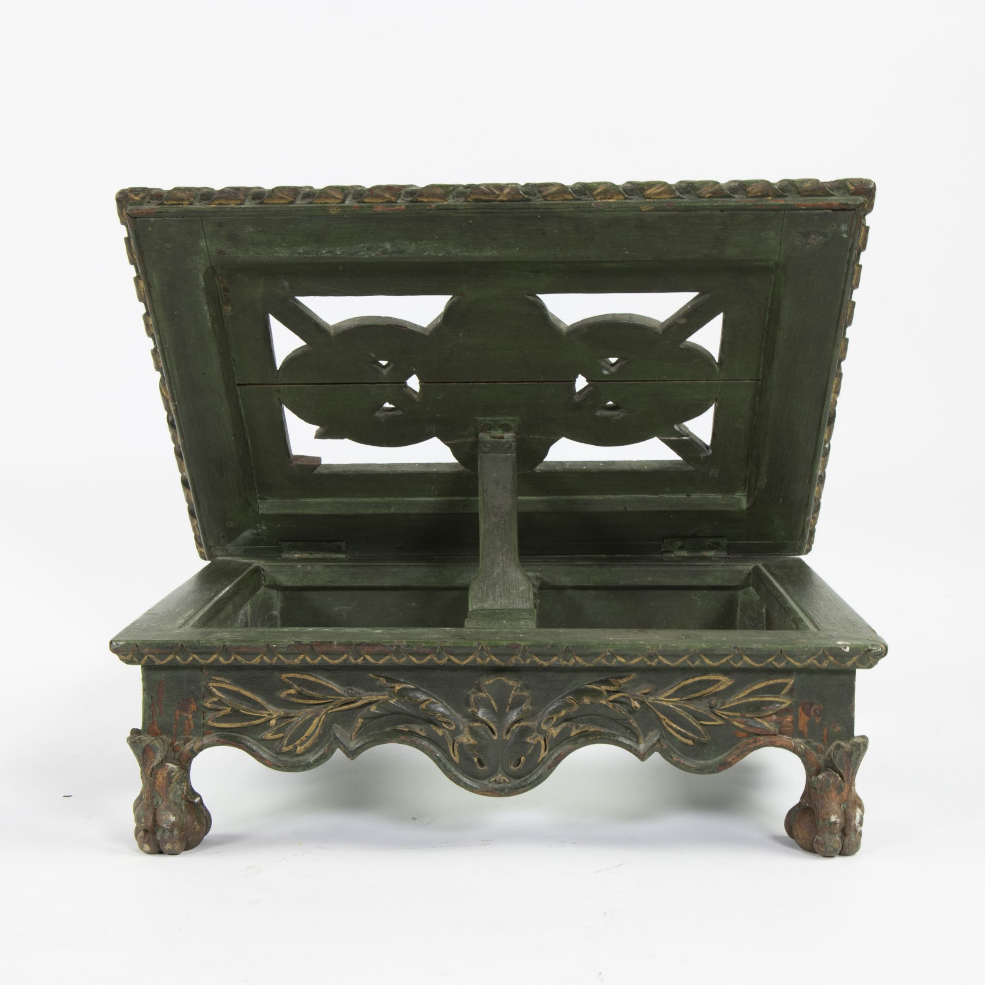 Green patinated folding lectern - Image 4 of 5