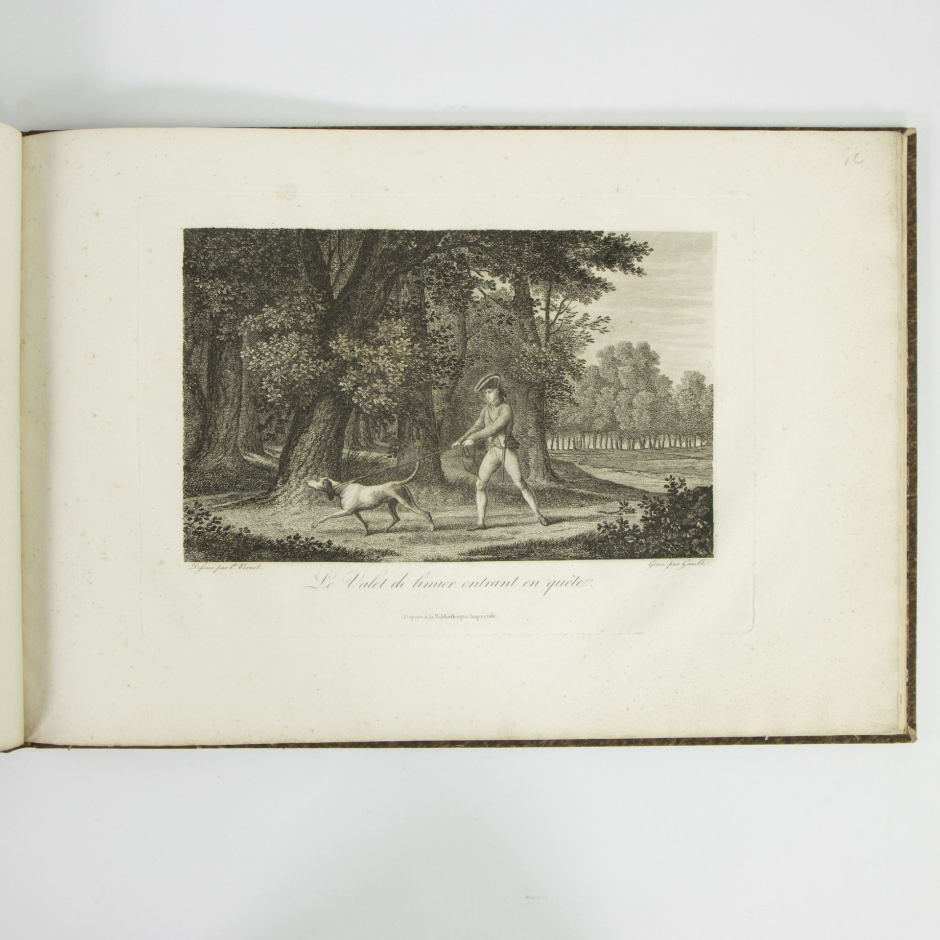 VERNET (Carle) Chase du Cerf Beautiful suite of 24 plates, etched by Gamble after Carle Vernet. earl - Bild 5 aus 6
