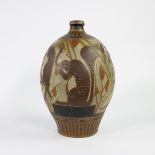 Earthenware vase, as a model for Keramis Boch. Signed Driel. The design was drawn by Delfant for Cha