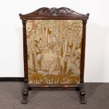 19th century English Pre-Raphaelites fireplace screen, signed RO .