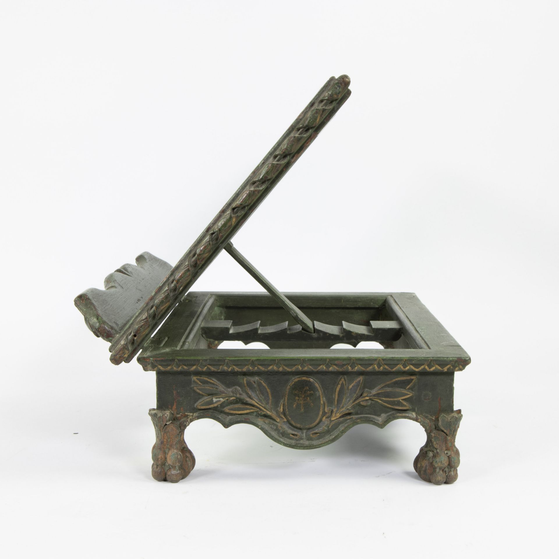 Green patinated folding lectern - Image 3 of 5