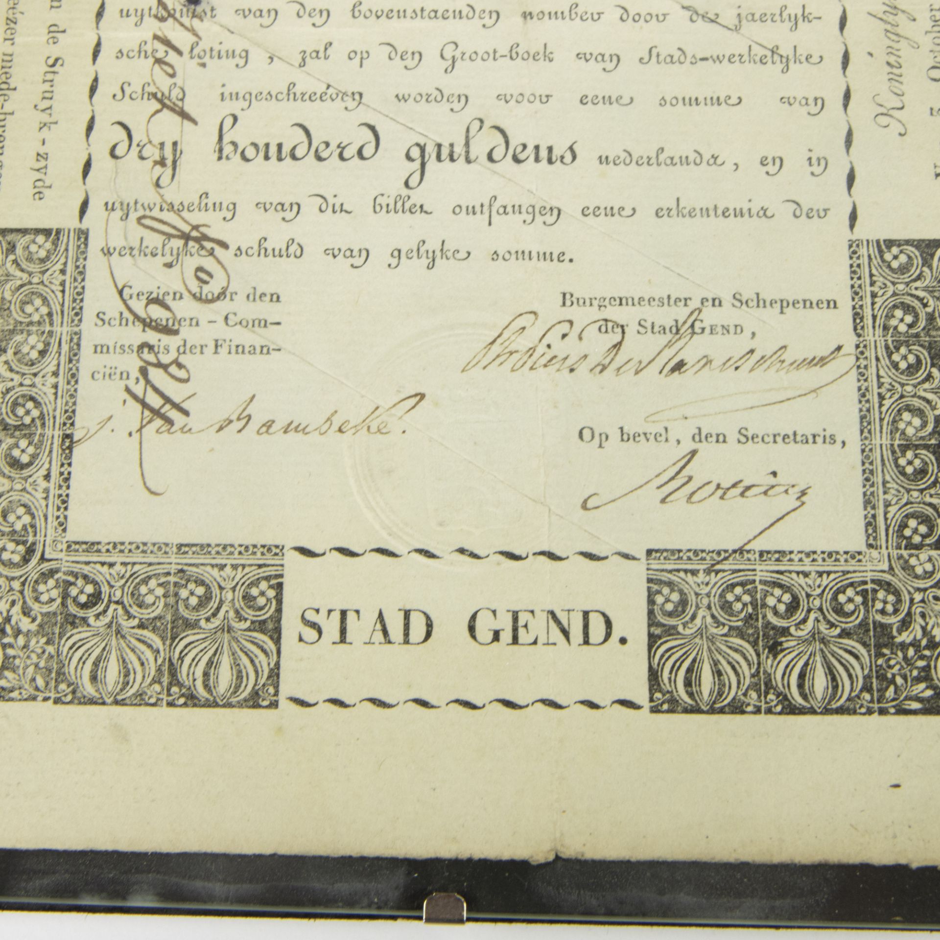 Debt note Province of East Flanders City of Ghent according to Royal Decree 1818 - Bild 2 aus 2