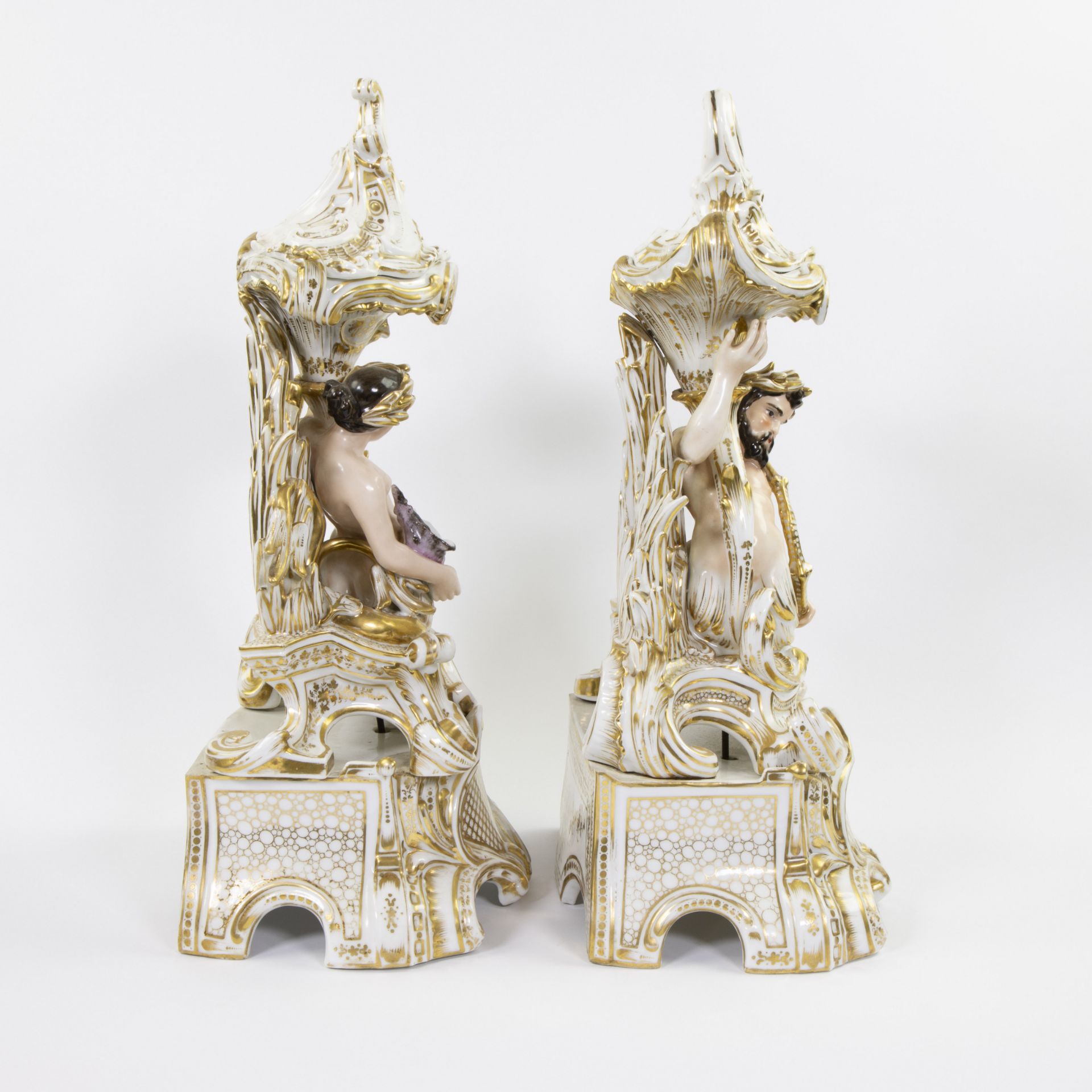 Pair of Vieux Paris porcelain statues Neptune and Amphitrite - Bild 4 aus 5