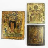 Collection of 3 Russian icons 19th century