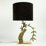 Mid-Century massive brass tree table lamp in the style of Willy Daro, 1960s