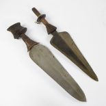 Collection of 2 African forged hand weapons and forged handweapen Tetela Democratic Republic of the