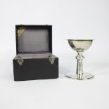 Belgian chalice, maker Van den Houte, Brussels, completely silver chalice, 1950s, content 900, weigh