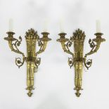 Pair of gilded bronze wall appliques