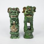Collection of 2 green glazed Chien Pho