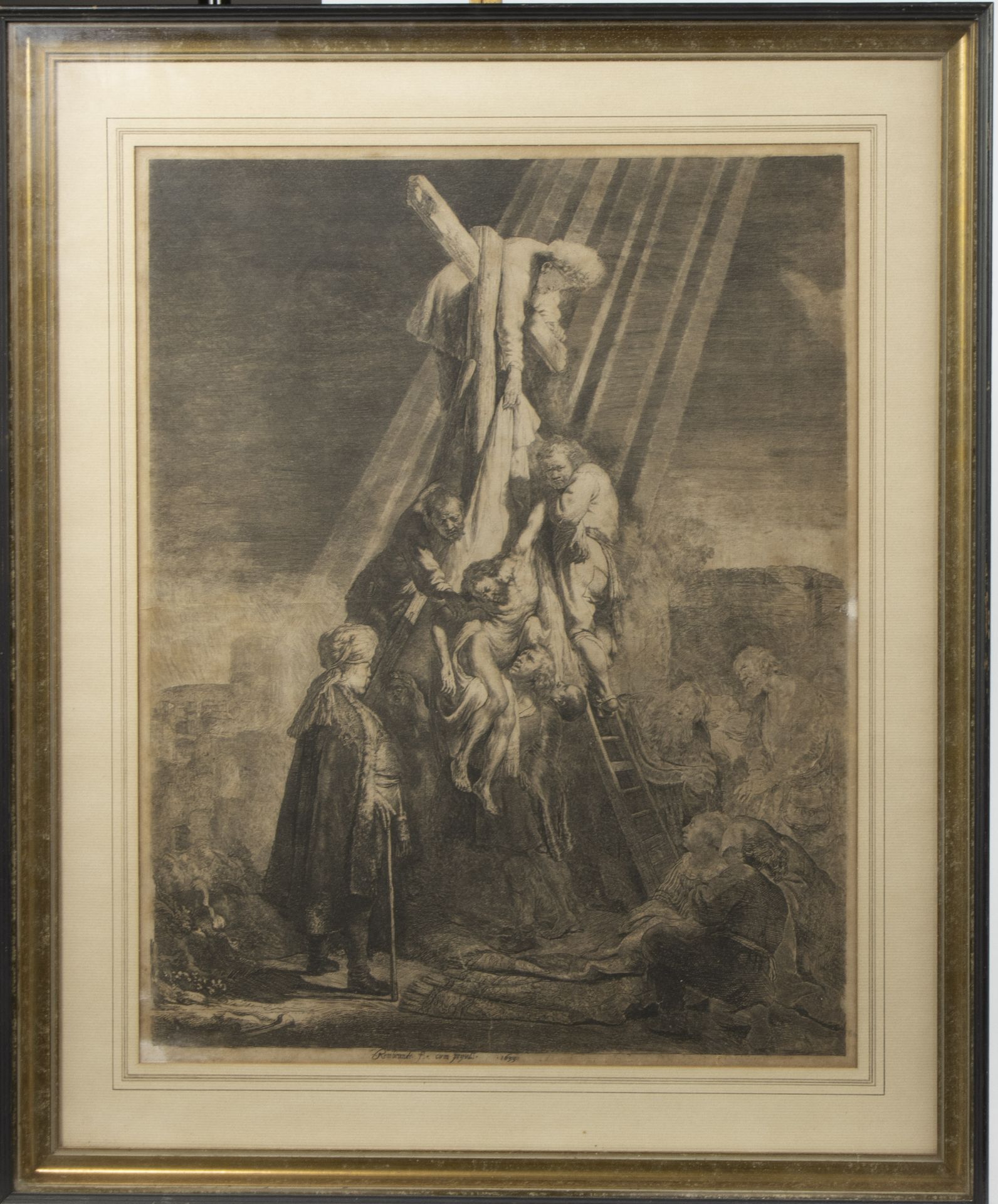 Rembrandt Harmensz van Rijn (1606-1669) - The Descent from the Cross - 1633 - 18th century print - Bild 2 aus 5