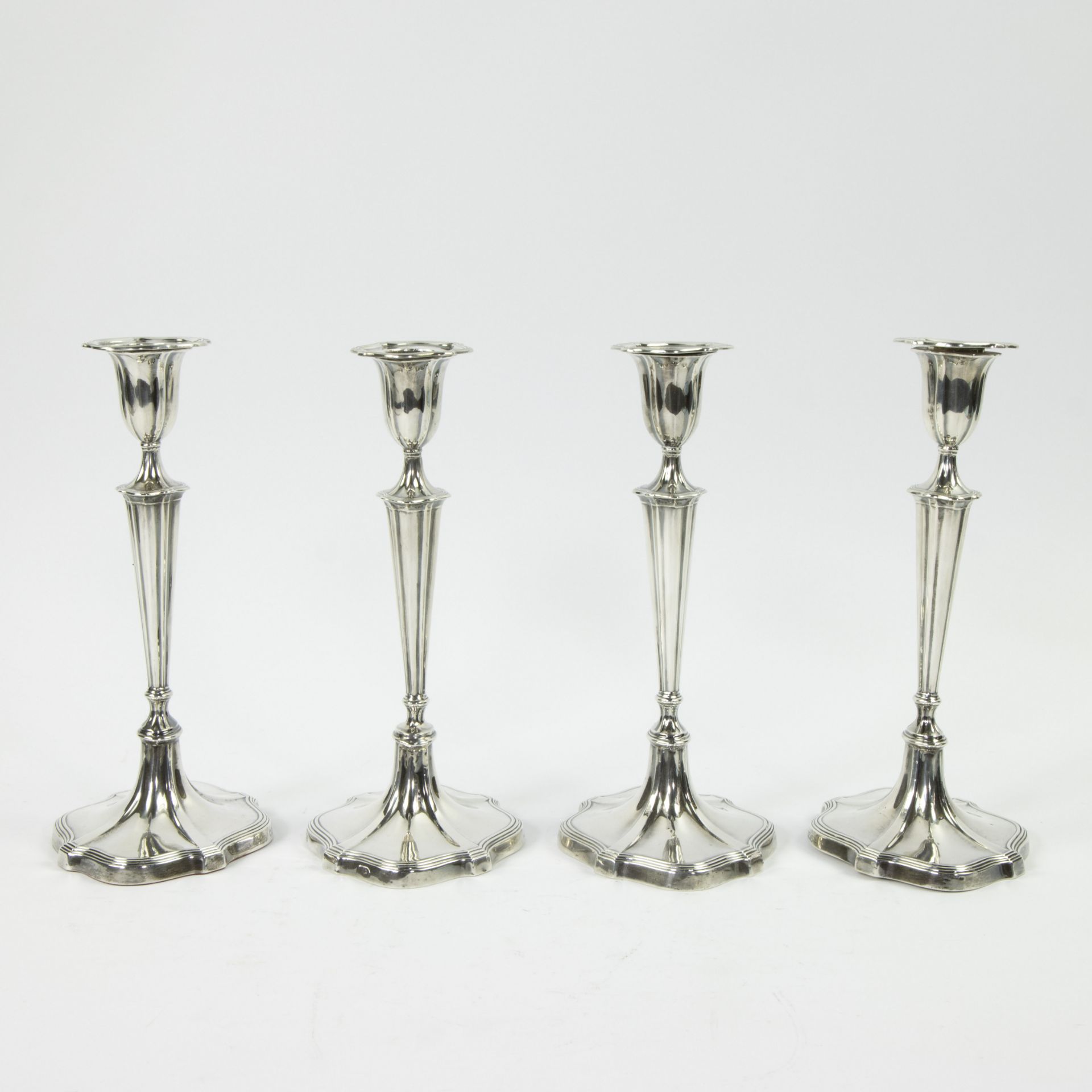 4 silver candlesticks, with hallmarks, English - Bild 2 aus 5